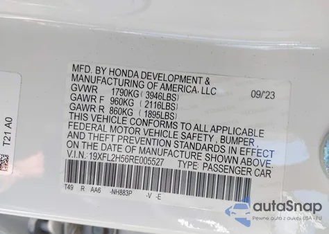2024 Honda Civic Lx from USA, damaged, VIN 19XFL2H56RE005527